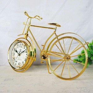 Luxury Vintage Bicycle Table Clock – Elegant Gold Home & Office Decor