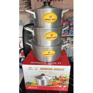 Winda  Thick Aluminum Pots - 3Sets 18cm, 20cm and 22cm