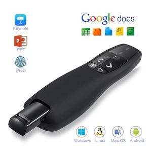 R400 Wireless Demo Remote Controller - USB Receiver, Red and Green Laser Pointer, Demonstration Sliding Control Pointer Pen