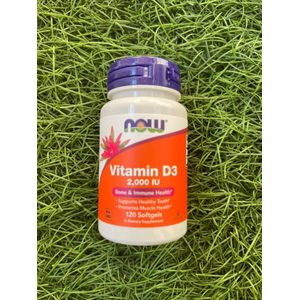Now Vitamin D3 2,000 IU – Bone & Immune Health – Supports Healthy Teeth – Promotes Muscle Health – 120 Softgels