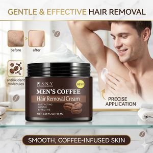 Natural SMOOTH SKIN Painless Hair Removal COFFEE Cream for Men and Women Soothing Depilatory for Coarse Body and Intimate Hair Shaving Cream Flawless Hair Remover for Chest, Arms, Legs, and Sensitive Areas