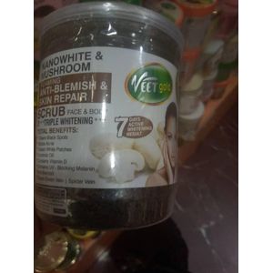 VEET GOLD Veet face and body Nano White & Mushroom Anti blemish and Skin Repair lightening scrub