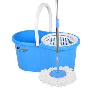 Unique Microfiber Mop With Bucket, Clean Squeeze Handsfree Mop and free fibre  yellow