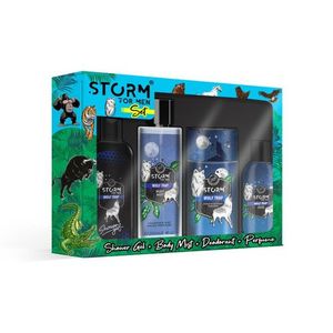 Storm Long Lasting Shower Gel + Body Mist + Deodorant + Perfume Set For Men