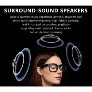 Camera AI Smart Glasses W/ChatGPT,Real-Time Translation,Voice Control, 5GHz WiFi, ENC Dual-Mic