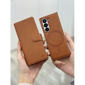 Samsung galaxy Z fold 7 luxury leather Magsafe buckle Case