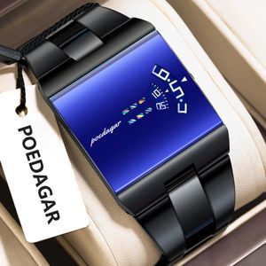 POEDAGAR High Quality Digital Steel Watch  – Sleek Innovation in Style