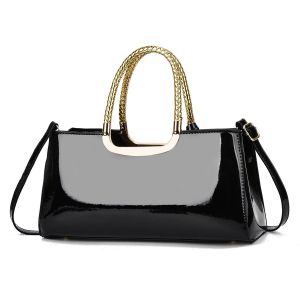 Elegant Patent Leather Handbag – Timeless Style Meets Modern Function(BLACK)