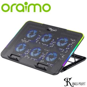 Oraimo Chill-Dock Rapid Cooling Dual USB Ports 9 Dynamic RGB Lighting Laptop Cooler with Phone Stand OSH-009A