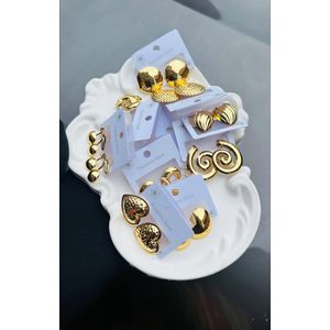Steel 4 in 1 premium gold plated stainless earrings set non tarnish 