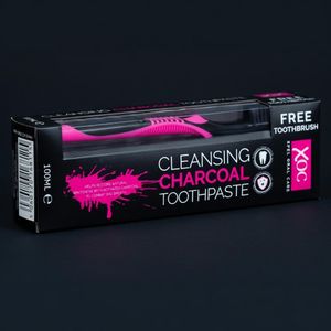 XOC Cleansing Charcoal Toothpaste Fluoride Whitenin-g - Free Toothbrush 100ml