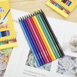 12 color colored pencil , with a cartoon pencil sharpeners included as a gift