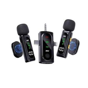 Led Display Dual ANC Wireless T90 Microphone Clip-on Design magnetic buckle With 3In1 Receiver For Android , iPhone, Camera - recording, Livestreaming, YouTube