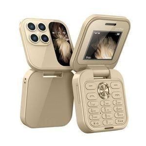 Mtk i17 PRO Mini Foldable Flip Mobile Phone with FM Radio, Magic Voice changer ,Blacklist Speed Dial Vibration, gold 