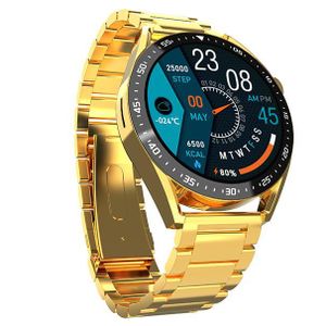 Blood Pressure Smart Watch Men Gold Luxury 1.52 Inch HD Round Screen Fitness Tracker NFC Smartwatches