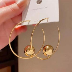 S925 Post Gold Half-Hoop Ball Earrings - Women's Jewelry, Daily/Casual Accessory Statement