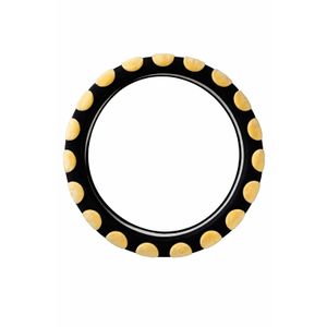 Premium Universal Suede Steering Wheel Cover - Black and Yellow