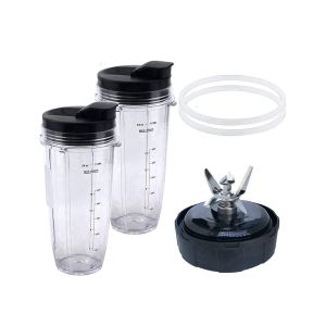 Replacement Blender Cups For Ninja Bn801-24 Oz Cups With 7 Fins Blades Parts  Fit For Bl480 Bl482 The Better One