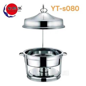 Stainless Steel Round Hanging Lid Buffet Warmer 9L