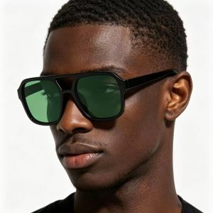Box double-beam sunglasses Korean retro big box pilot glasses tide ocean sunglasses