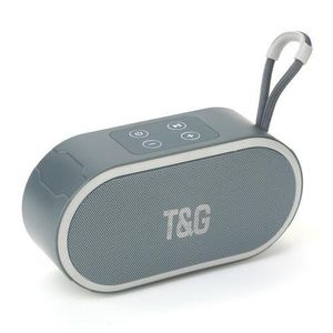 T&G TG689 Bluetooth Speaker Outdoor Portable Card FM Radio BT TWS Fabric Heavy Subwoofer Small Sound Wireless Speaker GRAY