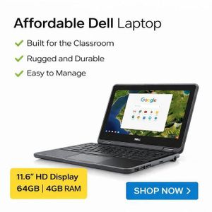 DELL  Latitude 3190 INTEL CELERON 64GB SSD 4GB WINDOW PRO 10 + Mouse