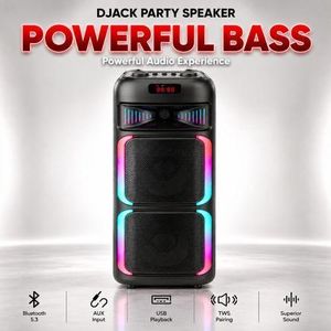 Djack Rechargeable Bluetooth Party Speaker With Microphone- DJ8801