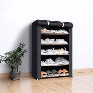 6 Layers Shoe Rack Organizer - Compact Space-Saving Shoe Stand with Dustproof Zipper Cover