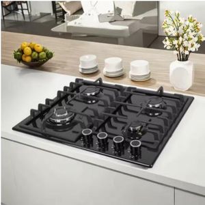 Polystar 4 Burner Built-In Gas Hob With Battery Ignition Black Stainless