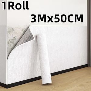 1 Roll of Self-Adhesive Thermal & Sound-Insulating Wallpaper – High-Temperature Resistant, Modern Minimalist Thermal & Soundproofing Panel – 3m x 50cm