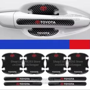 Toyota Door Handle Sticker, Carbon Fiber Anti Scratches Car Door Cup Protection