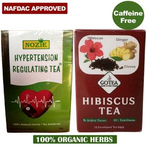 Nozie Hypertension  Regulating Tea & Gotea Hibiscus Zobo Tea Combo - 100% Natural Anti-Hypertension & Zobo Herbal Tea Duo - Ultimate Heart Health