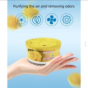 Lemon Air freshener, Car, Room, Office, Toilet Deodorant, Solid Indoor Household Bathroom Aromatherapy Agent - Air Freshener Odor Absorber Gel, Natural Air Freshener Cans Solid Air Freshener, Odor Neutralizer Room Deodorizer for Odor Elimination