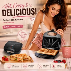 Sokany PORTABLE 2-Slice Electric Toaster and sandwich maker for Bread Machine Barbecue toaster and Sandwich Maker Shawarma Bread Maker - Automatic Electric Toasting Machine Sandwich Kitchen Grill Press Bread Maker 2 Slice Toasters Bread Toasting machine