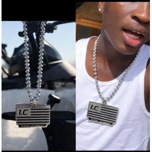 Men’s Silver Flag Pendant Necklace – Stainless Steel Chain  Street Jewelry  Durable & Non-Tarnish