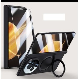  Hybrid Leather  Case with Kickstand + Hinge Cover + Screen Protector for Honor Magic V3