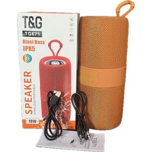 T&G TG671 New Outdoor Wireless DJ Strong Bass HiFi Stereo Sound Outdoor BT Speaker 10W IPX5 with RGB Light (ORANGE)