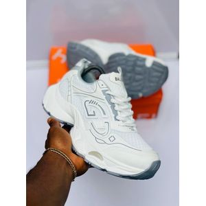 Genetic White Unisex Chunky Sneakers – Fashion Thick Sole Trainers, Breathable Street Style Running Shoes