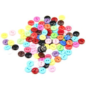 Colourful Buttons for Crafts, Pack of 750 Small Plastic Craft Buttons, Doll  Buttons, Children's Buttons, Mixed 10 Colours, Round Resin Buttons with 2