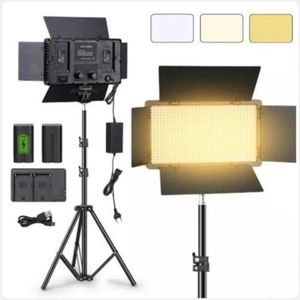 Pro Led 800 + 2 Batteries + Charger Dock + Cable + 2.1M Stand  + Remote Professional Video And Photo  Varicolour  3200-6500k Led Light Kit For Livestream ,Studio , Vlog Makeup ,Podcast, Tiktok ETC.