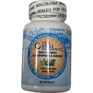 Sea Moss Organics Sea Moss Bladderwrack Burdock Root 120 Capsules