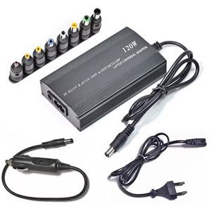 Universal Adjustable 120W 220V 110V To 12V 15V 16V 18V 19V 20V 22V 24V Car & Laptop Charger AC DC Power 