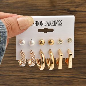 6 in 1 vintage pearl earrings set