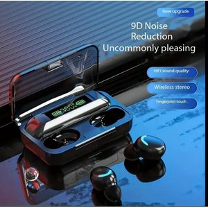 Samsung Air 12 Pro - High Fidelity TWS Wireless EarPod with Noise Cancellation, Touch Controls, Phone Holder, Power Bank & HD Mic for Gaming - USB Rechargeable Sports Headphones, Headset with Charging Case. ( Black )