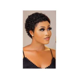 Ladies Short Jerry Curl Hair Wig Natural Colour