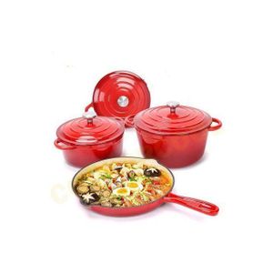 4pcs Cast Iron Enamel Pot, Pot Dutch Oven Pot Gas Induction