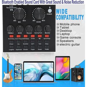 Advanced Bluetooth V8 Live Sound Card With 12 Sound Effects.For Phone/Computer PC/Music Recording