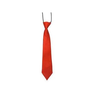 2 PCS Unisex Children Long Red Tie With Black Neck