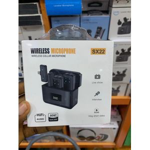 SML SX22 Wireless Dual Lavalier Microphone with Charging Case – ENC/ANC Noise Cancellation, USB-C, For Android & iPhone...Mic plug & play - skit, interview, broadcast, podcast, comedy