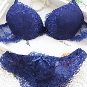 Summer Fresh Blue Bras Collection Japanese Lolita Girl Student Underwear Set  Sweet Cute Underwear Small Bra